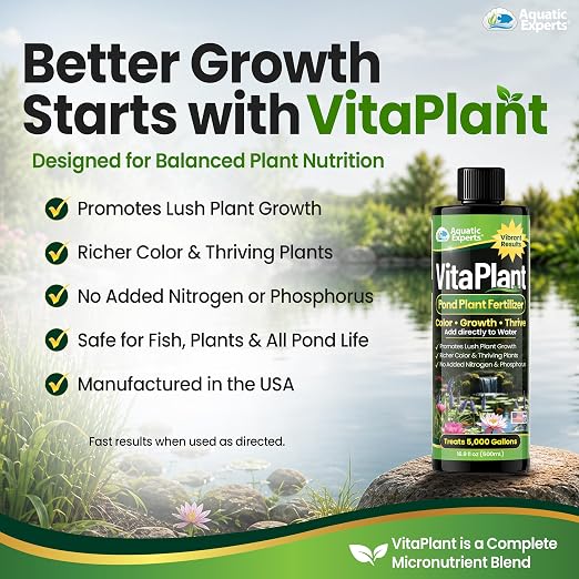 VitaPlant Pond Plant Fertilizer – Liquid Aquatic Plant Food for Water Lilies & Aquatic Plants, Supports Lush Growth & Vibrant Color, 500 mL, Aquatic Experts
