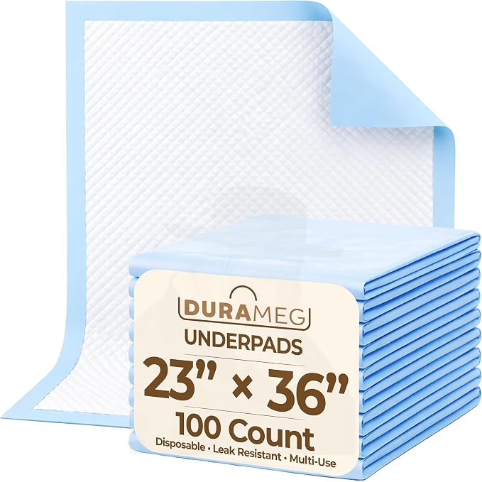 Chucks Pads Disposable Underpads 23x36 [100 Pads] – Absorbent Leak-Resistant Incontinence Bed Pads for Mattress & Furniture Protection | Waterproof Pee & Puppy Training Pads for Adults, Kids & Elderly