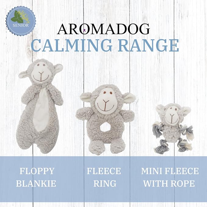 Senior Mini Fleece w/Rope Arms/Legs, Calming Lavender Dog Toy for Senior Dogs, Grey, 15cm x 15cm