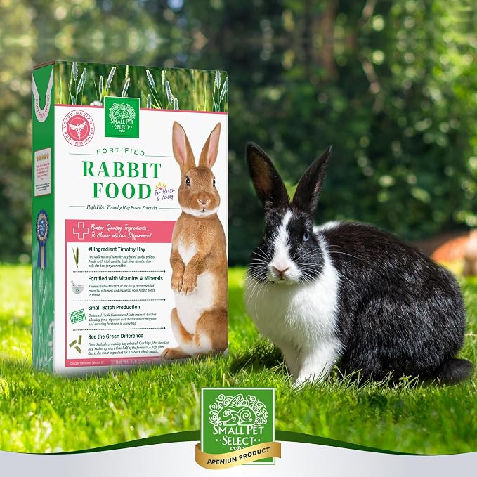 Small Pet Select Pet Rabbit Food, Pellets, Treats for Bunny Rabbits, For Health and Vitality, High Fiber Timothy Hay Based Formula, 20 lb