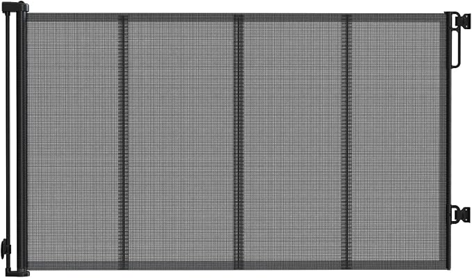 42'' Extra Tall Retractable Baby Gates with Reinforced Strip, Mesh Saftey Gate for Pets, 71'' Wide Retractable Gate, Anti-Escape Tall Dog Gates, No Drilling, Retractable Gate for Indoor/Outdoor