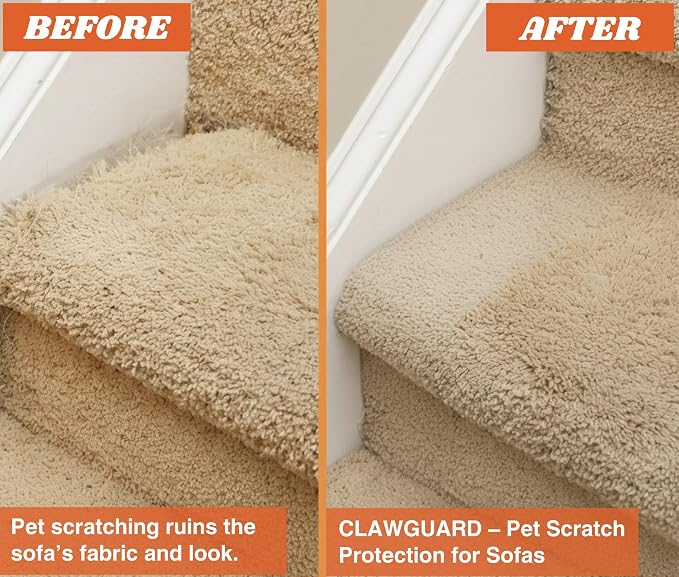 CLAWGUARD Protection Tape Sheets – 10 XL (17x12 in) Pet Scratch Protectors – Door Scratch Protector Dog & Cat – Couch Protector from Cat Claws