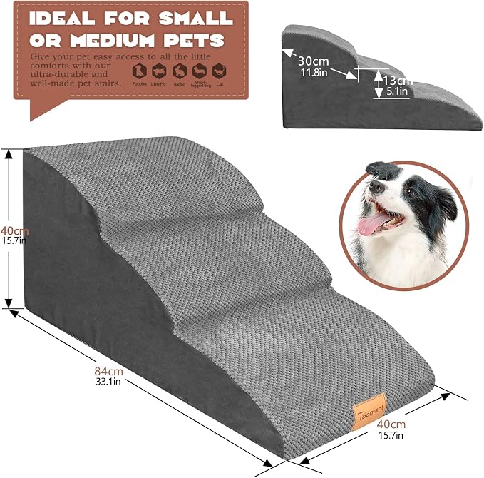 Topmart High Density Extended Foam Dog Ramp&Steps 3 Tiers & Replacement Waterproof Cover
