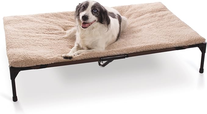 K&H Pet Products Original Elevated Pet Cot Tan with Microfleece Pad