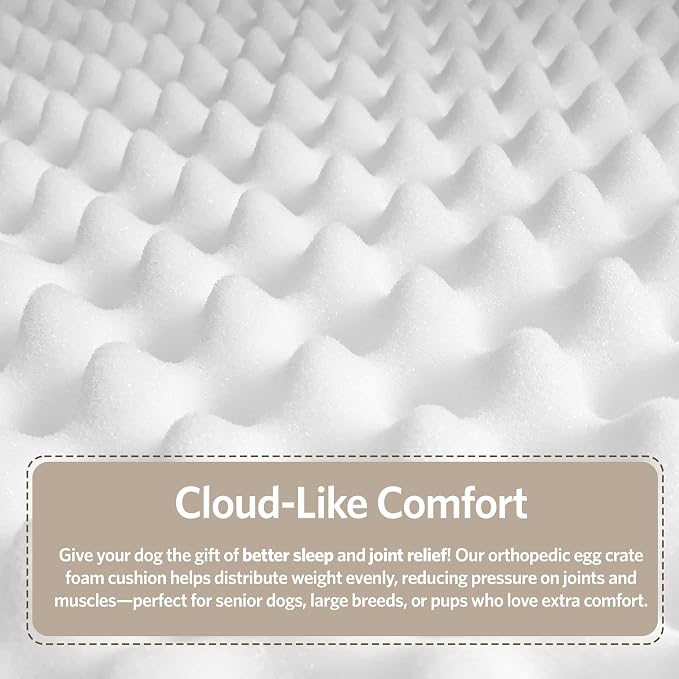 MidWest Homes for Pets Orthoperdic Egg-Crate Nesting Pet Bed w/ Teflon Fabric Protector, Medium Brown
