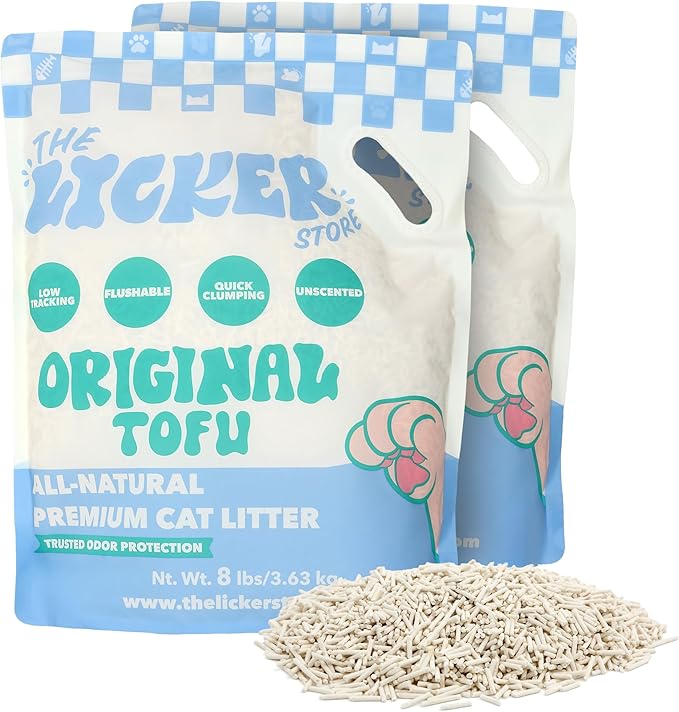 CLR3008A-SET2 Ultra Absorbent Fast Clumping, Flushable, Natural Ingredient, Odor Control, Low Dust and Low Tracking Tofu Cat Litter, 8 LBS x 2 Bags