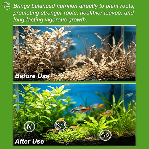 Root Tabs for Freshwater Aquarium Plants – Slow Release Plant Fertilizer, Safe for Fish and Invertebrates, Supports Strong Root Growth and Healthy Leaves, 100g/Bottle (2)