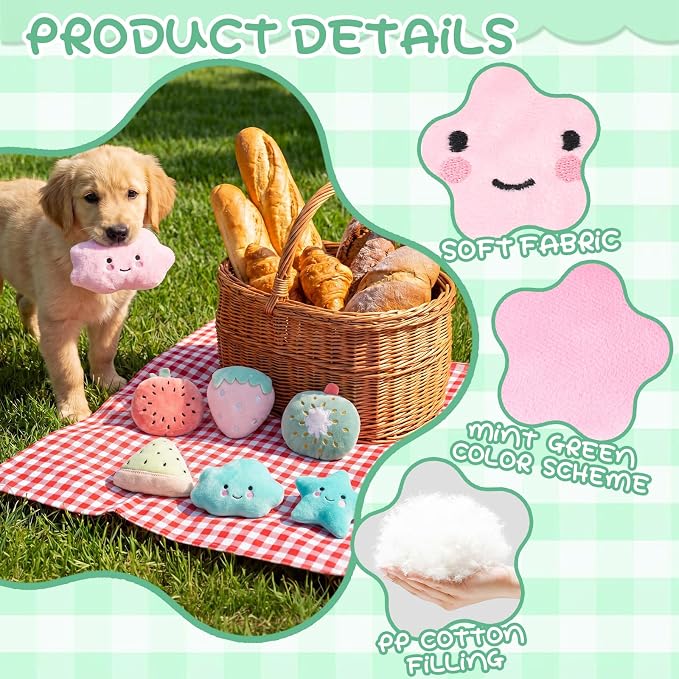 Leitee 16 Pcs Puppy Toys for Teething Dog Chew Toys for Small Dogs Soft Interactive Squeaky Plush Balls Doggy Teeth Tug of War and Rope for Small Dogs Puppy (Cute,Lemon Green,Pink)