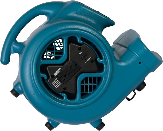 XPOWER X-600A Pro 1/3 HP 2400 CFM Centrifugal Air Mover, Carpet Dryer, Floor Fan, Blower, Daisy Chain, for Water Damage Restoration, Janitorial, Plumbing, Home Use