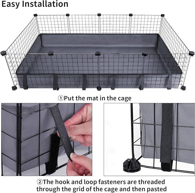 Guinea Pig Cage Liner Pet Bedding Base Waterproof Oxford Guinea Pig Cage Bottom Suitable for C & C Cage Panel (No Cage)(27x56 Inch)