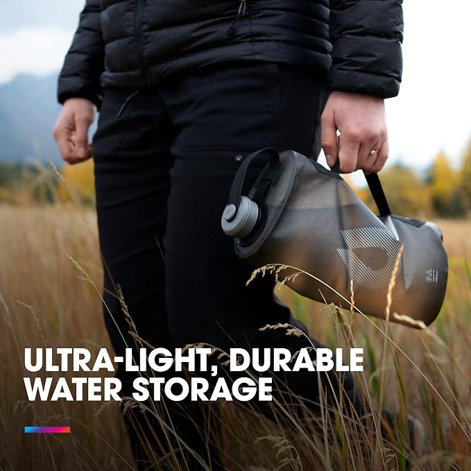 HydraPak Seeker - Collapsible Camping Water Storage (2L) - BPA & PVC Free, Hydration Reservoir Bag, Leak Proof - Sage Green