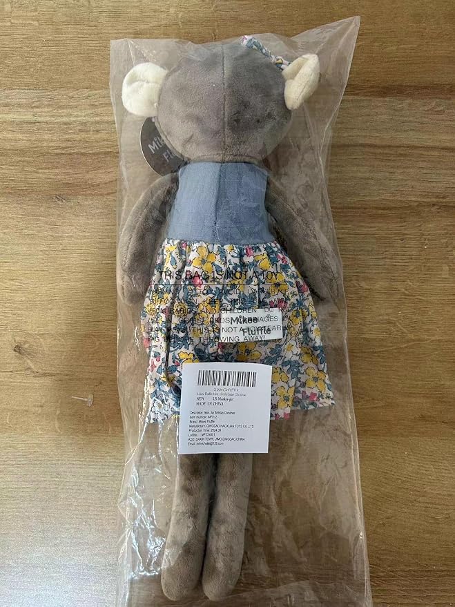 Monkey Stuffed Animals for Girls,15.7" Girl Monkey Plush with Skirt,Cute Stuffed Animal for Girls As Birthday, Easter,Christmas,Valentine's Day Gift