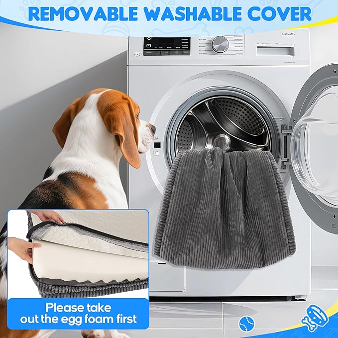 Dog Car Bed, Non-Slip Backseat Extender Pet Mat, Removable Washable Dog Bed for SUVs, Sedans & Trucks, Anti-Slip Travel Bed for Dogs, Easy Clean & Scratch-Proof & Comfort 56" Lx28.7 M×2" H Dark Gray
