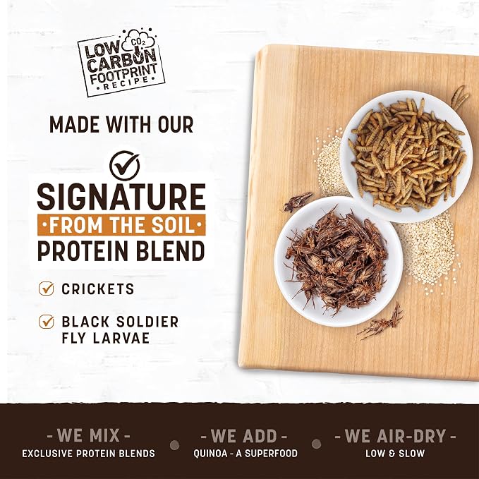 Earth Animal Wisdom Air Dried Jerky - from the Soil Recipe Premium Natural Insect Based Jerky Strips Dog Treats - 3 Pack 4 oz Bag