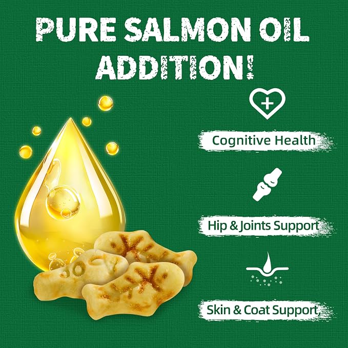 Just Try 36 OZ Cat Grass Treats Salmon Oil Natural Salmon Kitten Healthy Cat Treats Training Biscuits Snacks Fish Oil Omega 3 Supplements for Cats Joint Support & Skin Coat Health