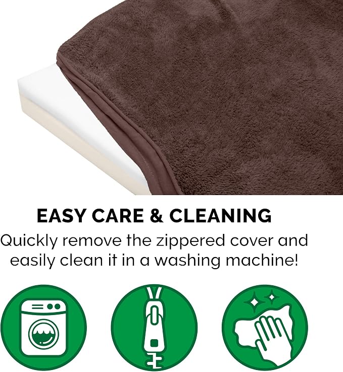 Furhaven Memory Foam Dog Bed for Large Dogs w/ Removable Washable Cover, For Dogs Up to 95 lbs - Terry & Suede Mattress - Espresso, Jumbo/XL