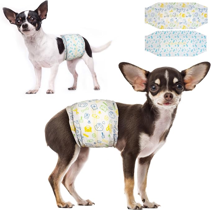 Dono Disposable Male Dog Diapers, S, 48PCS, Puppy Male Wraps | Super Absorbent, Small to Large Dogs, 360° Leak-Proof, Wetness Indicator,djustable tabs, SAP core