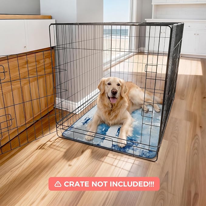 FXW Washable Pee Pads for Dogs, Puppy Pads with Super Absorbent, Specifically Designed for 48inch Cages, 29" x 47" Rectangle, Tie-Dye Blue, 2 Packs