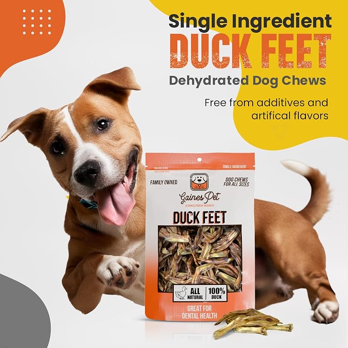 Gaines Family Farmstead Duck Feet & Sweet Potato Dog Treats Bundle – 20 ct Duck Feet + 14 oz Sweet Potato Bones, Grain-Free, Single Ingredient Chews, Healthy Dog Snacks, Made in USA