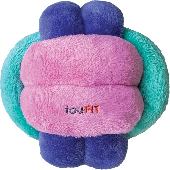 FOUFIT FouFouBrands Hide n Seek Knotted Snuffle Ball Treat Dispensing Nosework Toy for Dogs, Pink, Green Purple, Large