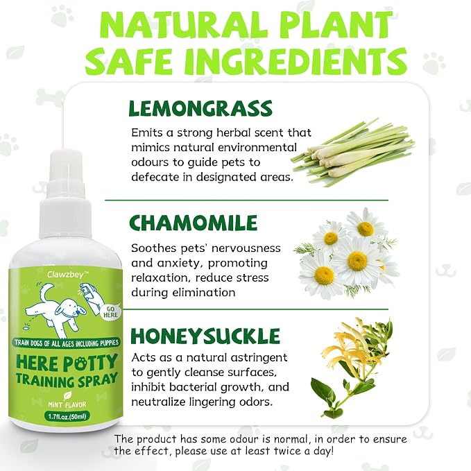 Dog Potty Training Spray Set, No-Go Spray & Here Potty Training Spray, Puppy Essentials, Stops Urination & Marking, Indoor and Outdoor Use (1.7 fl oz, 2 Pack)