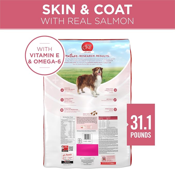 Purina ONE Natural, Sensitive Stomach Dry Dog Food, +Plus Skin & Coat Formula - 31.1 lb. Bag
