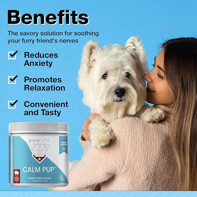 Hemp Dog Calming Chews - Anxiety Relief Treats, 120 Calming Treats for Dogs, Calm Pup Dog Anxiety Relief & Joint Support, Oil Infused Calming Chews for Dogs Anxiety (Bacon Flavor)