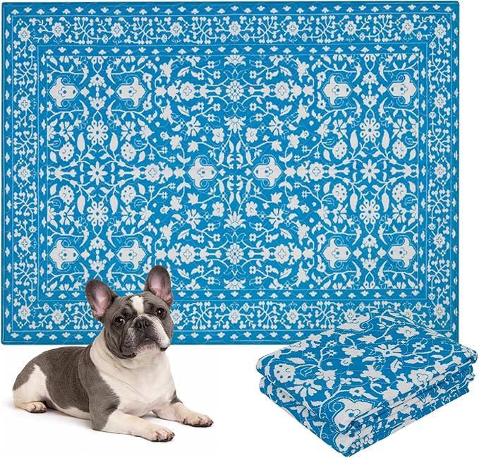 Lovewag Pets Washable Dog Pee Pads, 36" x 48", Waterproof, Non-Slip, Super Absorbent, Reusable Machine-Washable, 2-Pack (Teal Paradise)
