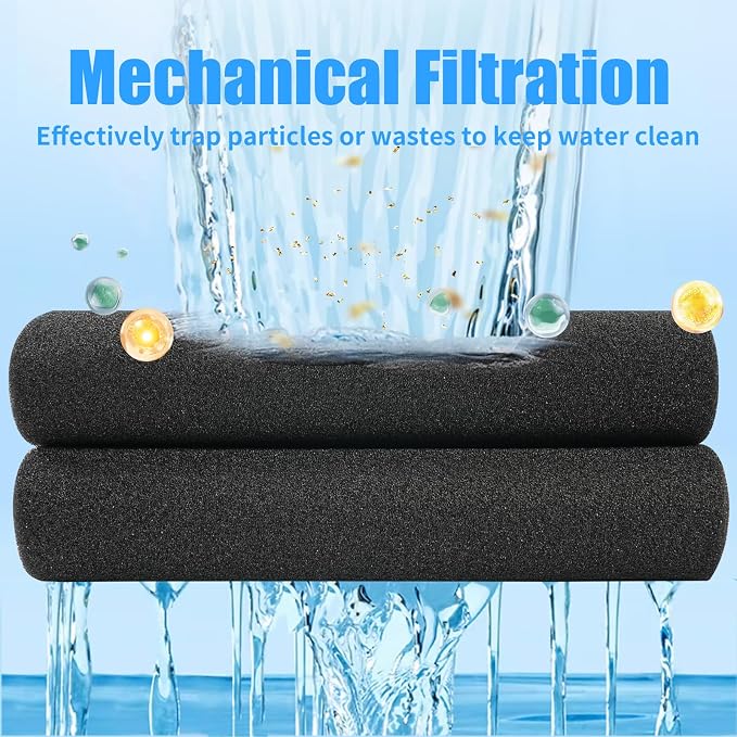AQUANEAT Aquarium Bio Sponge Filter Media Pad Open Cell Foam Sheet Cut-to-Fit for Fish Tank Sump (72" x 12" x 1" （2 Packs）)