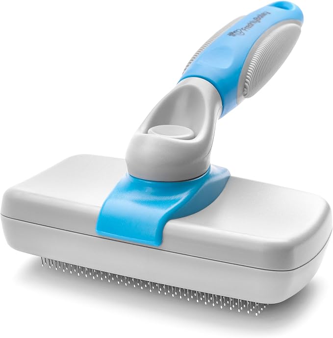 Freshly Bailey Deshedding Tool for Short Hair - Self Cleaning Slicker Brush - Pet Comb for Cats and Dogs