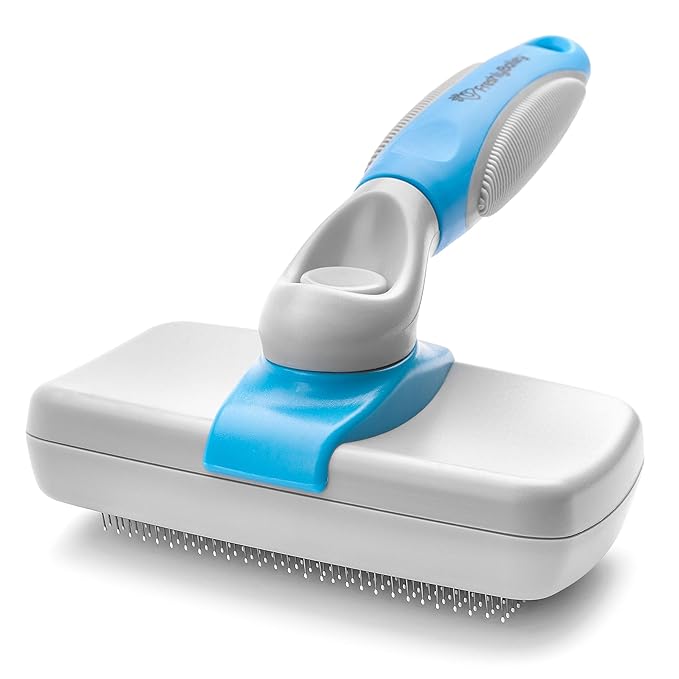 Self Cleaning Slicker Brush and Deshedding Tool For Short Haired Cats and Dogs