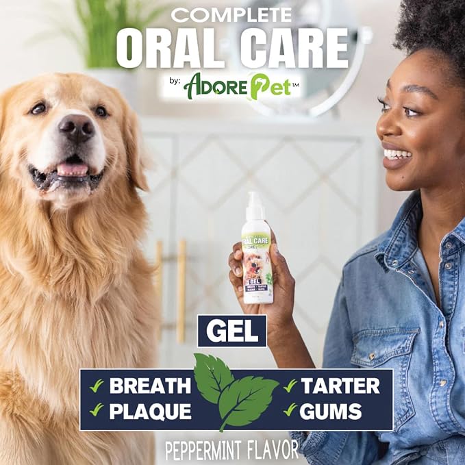 Adore Pet Complete Oral Care Gel for Dogs, Peppermint, 4 oz