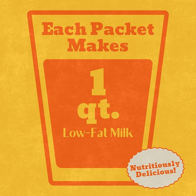 Milkman Low-Fat Milk - Instant Dry Milk Powder Packets - For Coffee, Baking, or Travel - Just Add Water, Makes One Quart - Classic, Natural Taste with the Kiss of Cream! (18 Pack)