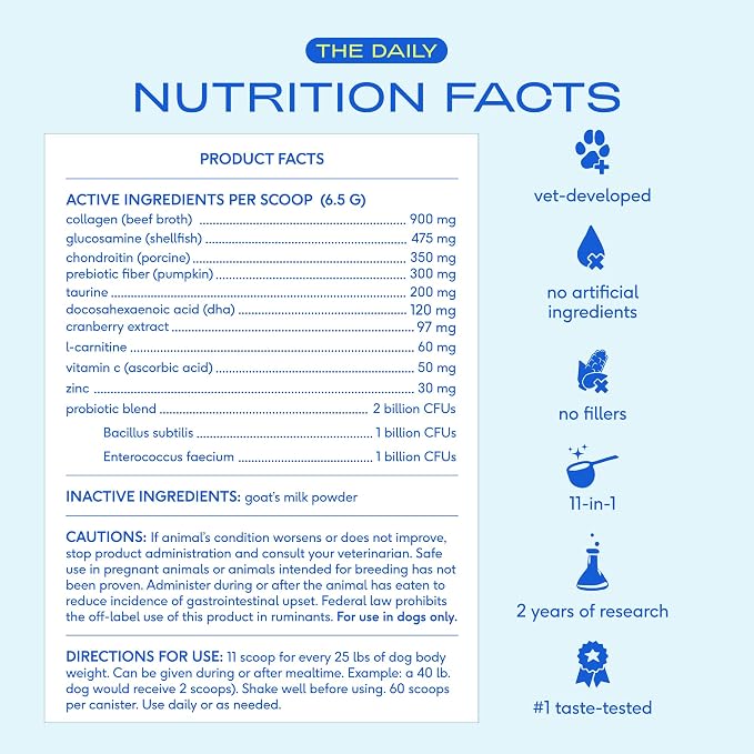 Native Pet The Daily Dog Supplement (30 Scoops) & Salmon Oil for Dogs & Cats (8 Oz) - 11 in 1 Multivitamin & Pure Omega-3 Fish Oil Supplement for Skin & Coat, Joint, Heart Health & Anti-Inflammatory