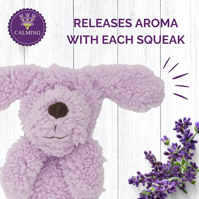 Rosewood Calm Fleece Flattie Dog Toy, with Calming Lavender Blend Essential Oils