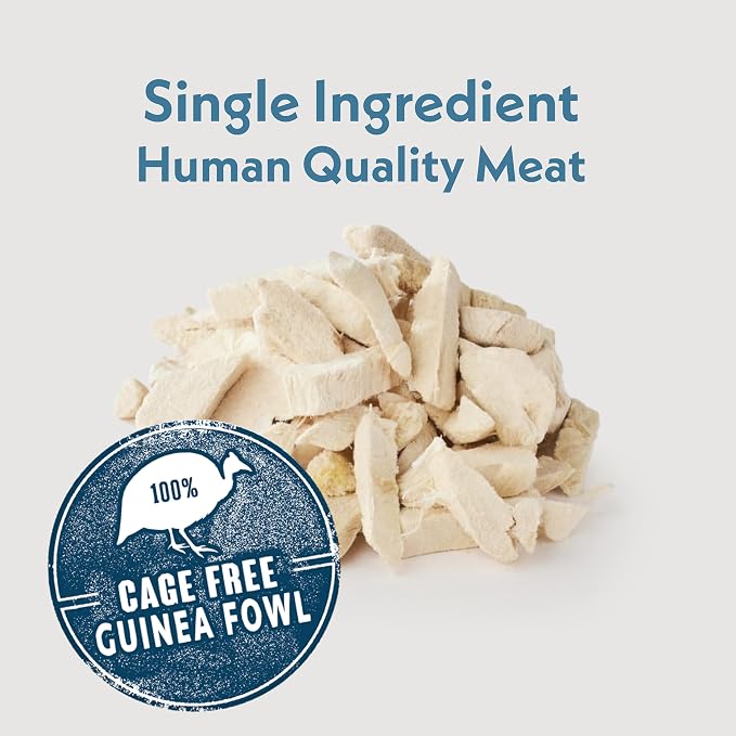 Fresh Is Best Guinea Fowl Tenders Freeze Dried Dog Treats – Raw Freeze Dried Treats for Dogs & Cats in Resealable Zipper Bag – High-Protein Single Ingredient – Made in the USA