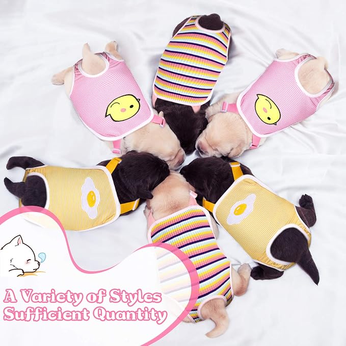 Nuanchu 3 Pcs Female Dog Diaper Sanitary Panties with Adjustable Suspender, Washable Reusable Doggie Diapers for Small Medium Large Dog in Heat Period Menstrual Pet Cats Ducks(Cute Pattern,XL)