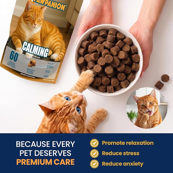 Calming Soft Chews for Cats Stress & Anxiety 60 Count
