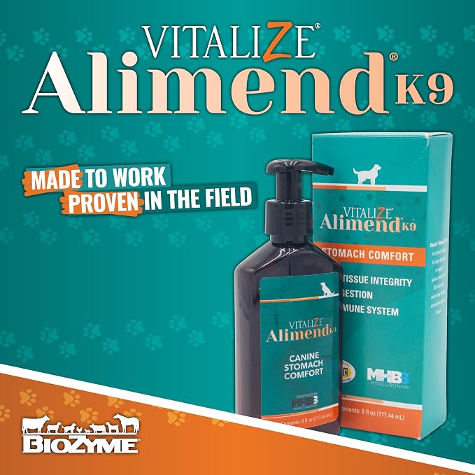Vitalize Alimend K9, 6 Oz - Dog Upset Stomach Supplement for Nausea, Vomiting & Diarrhea - Natural for Small Dogs - Supports Digestion, Immunity & Gastric Health - Safe for Daily Use