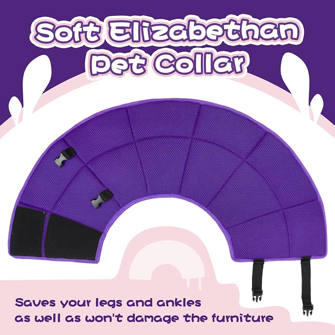 Dog Cone for Large Dogs After Surgery, Soft Dog Cone Collar for Dogs to Stop Licking, Adjustable Comfy E-Collar Alternative Lightweight Post-Surgery Recovery Elizabethan Collar for Pet