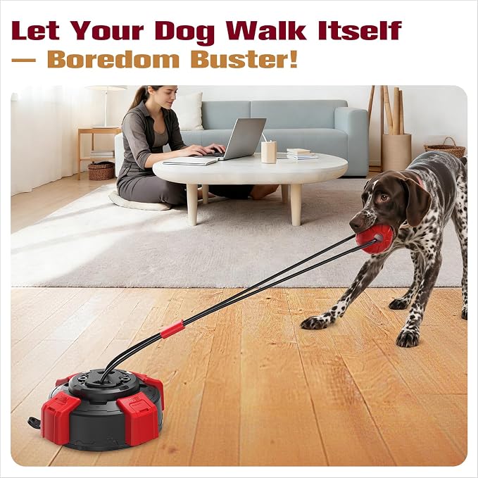 BSISUERM Dog Treat Dispenser Puzzle Toy Bundle with Upgraded Strong Suction Cup Tug of War Dog Rope Toy