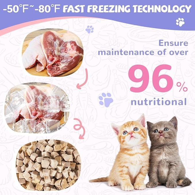 PAWUP Freeze Dried Chicken Liver Pet Treats, Freeze Dried Duck Treats for Cats Dogs, Rawhide Free Freeze-Dried Raw Food Topper, High Protein