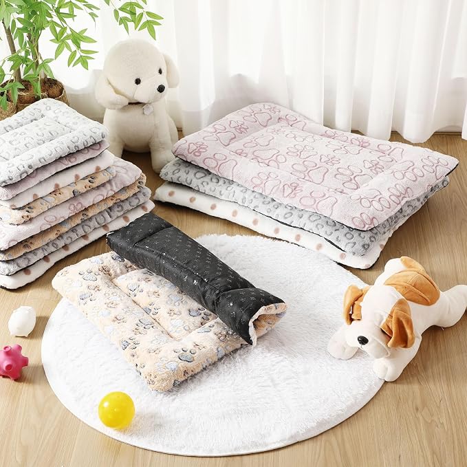 4 Pcs Dog Cat Bed Guinea Pig Mats Ultra Soft Dog Crate Kennel Pad Washable Bunny Bed Anti-Slip Guinea Pig Blankets for Small Animal Pet Cage Accessories(25.6X 17.7 Inch)