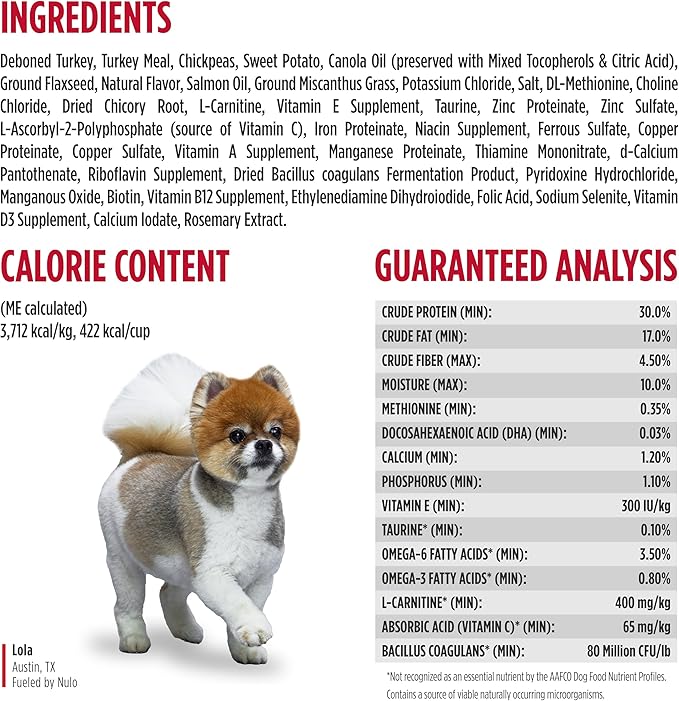 Nulo Freestyle Limited Ingredient Dry Dog Food for Small Breeds - High Protein Turkey Recipe, Natural Grain Free Dog Food for Food Sensitivities, Small Size Kibble, Toy Puppy & Adult, 5.5lb Bag