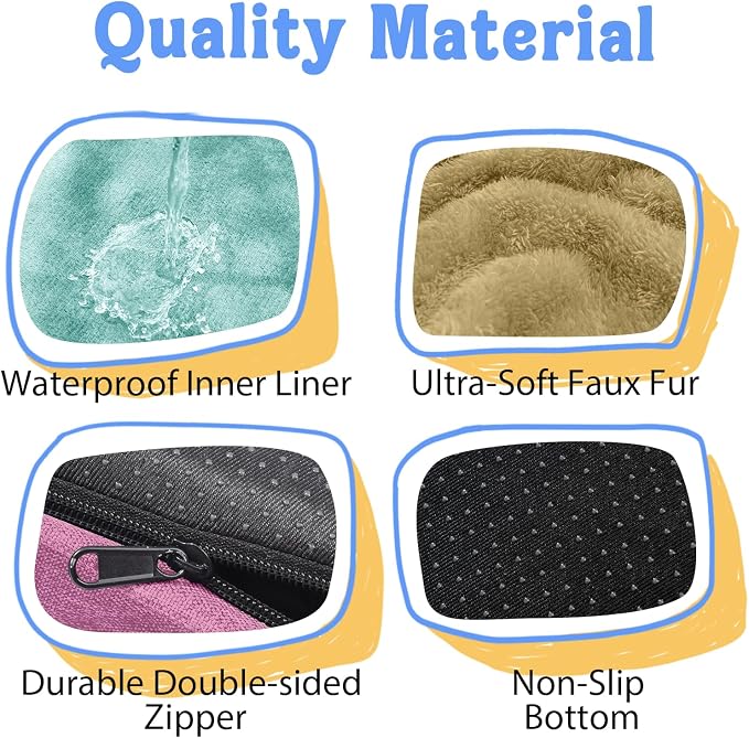 Chez Paw XXL Orthopedic Dog Bed for Extra Large Dogs, Extra Thick Egg-Crate Foam Waterproof Pet Couch with Removable Washable Cover, 4-Sided Bolster & Non-Slip Bottom, Ivory Pink 45"x35"x7.5"