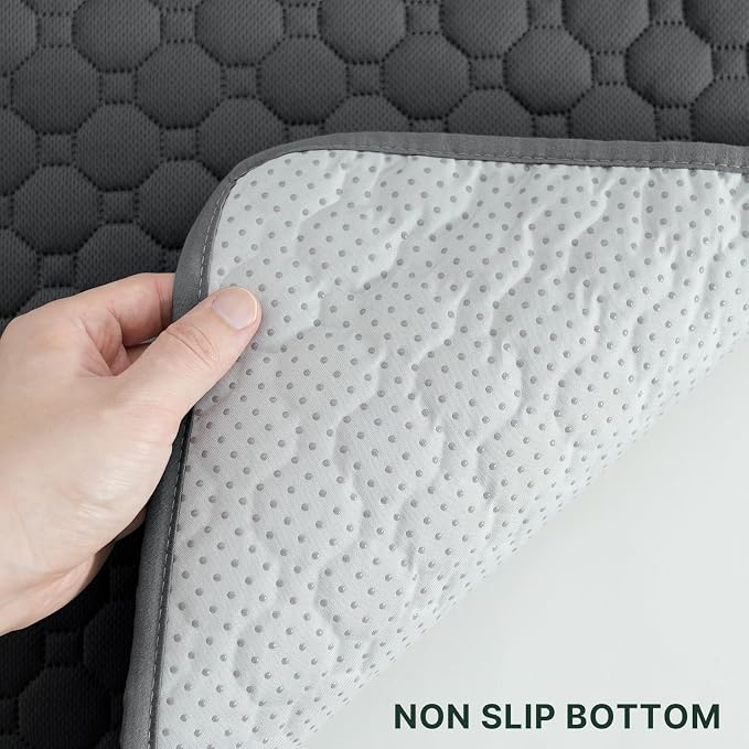 H.VERSAILTEX Premium Washable Pee Pads for Dogs 2 Pack Super Absorbent 100% Waterproof Reusable Non-Slip Quilted Puppy Training Pads for Crate Playpen Whelping & Potty Training(36"x48", Grey)