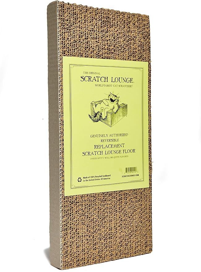 Scratch Lounge - Reversible Cardboard Cat Scratcher with Floor Refill and Catnip