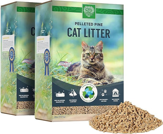 Small Pet Select Pelleted Pine Cat Litter, Kitty Litter, Non Clumping Pellets for Cats, for Use with Sifting Litter Box, Non Tracking, Low Dust, Made in USA, 40lb