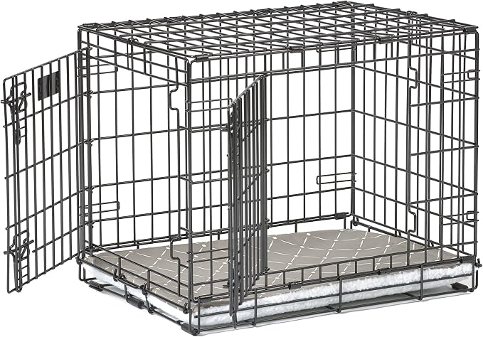 MidWest Homes for Pets Quiet Time Reversible Crate Pan Cover 24' Mushroom Diamond/Fleece, Small