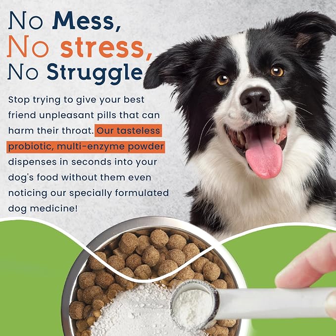 Pet Ultimates Pet Probiotics for Dogs (137g/120 Servings) – 22-Species Dog Probiotics Powder – Daily Skin and Coat Supplement for Dogs with Digestive Enzymes for Gut Health & Seasonal Comfort